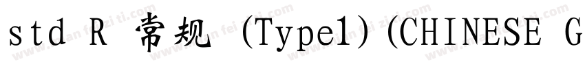 std R 常规 (Type1)(CHINESE GB2312)字体转换